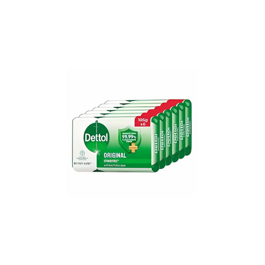 Dettol Original Anti-Bacterial Bar Soap Pack of 6