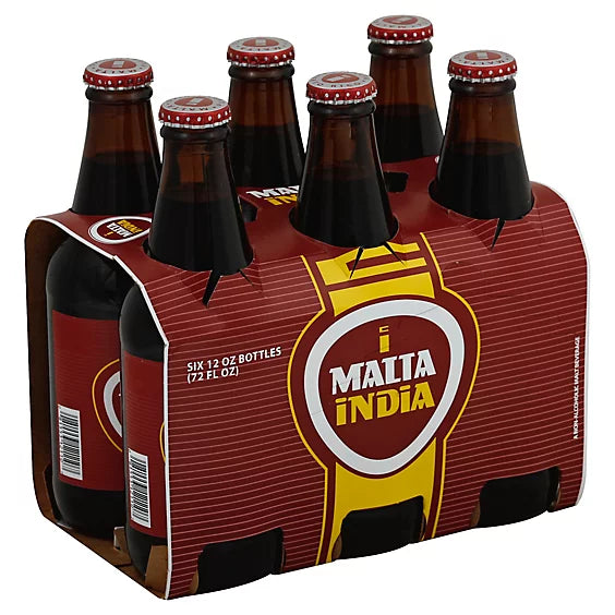 Malta India Malt Beverage, 6 Pack 12 fl oz Glass Bottle